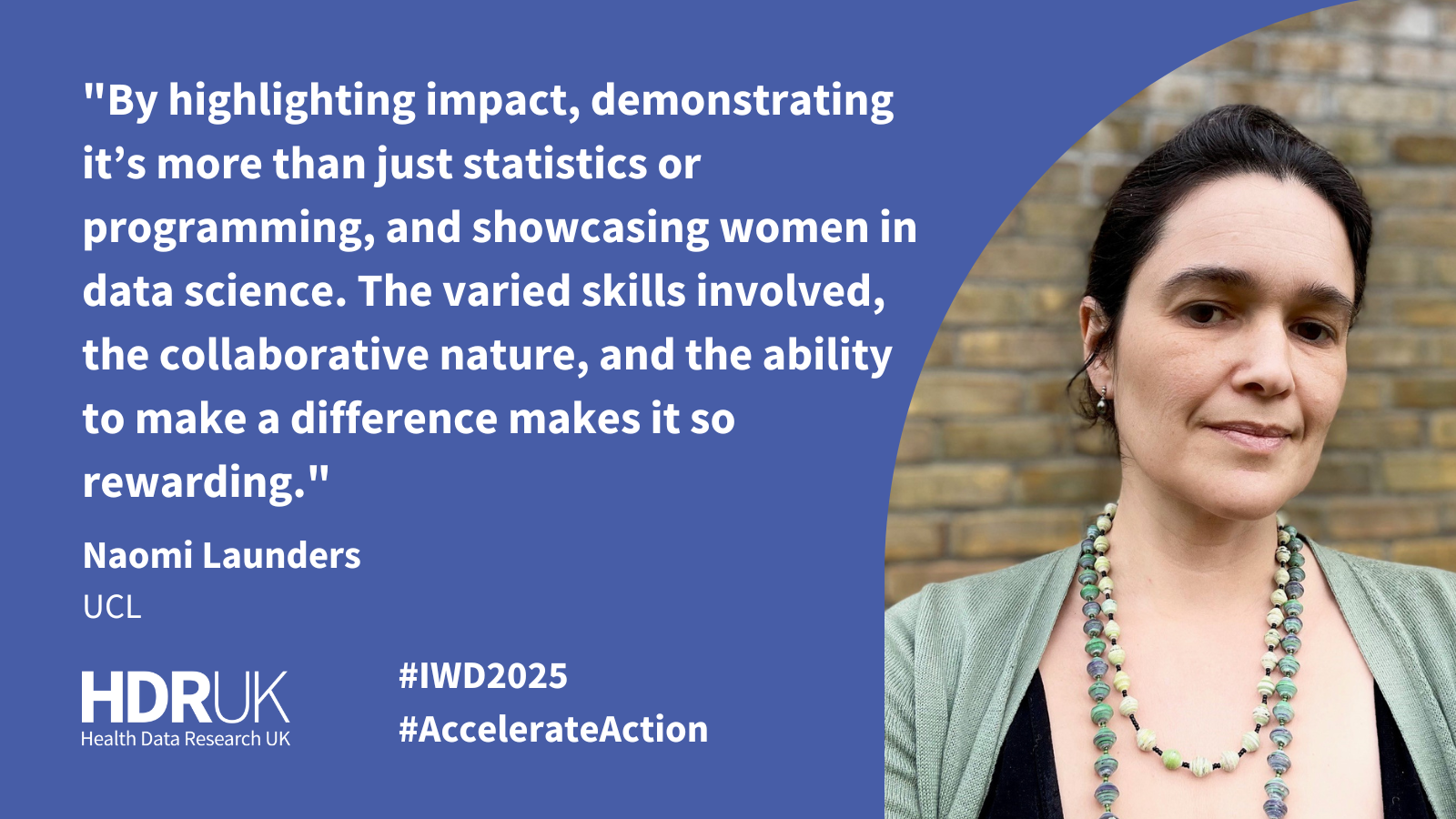 A headshot and quote on how we can engage women in health data science